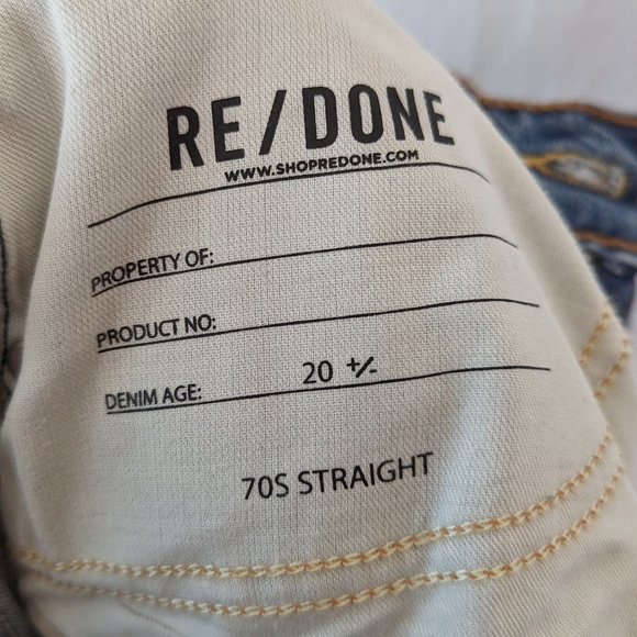 RE/DONE Moonstone Stud 70s Straight Jeans Size 26 - Picture 16 of 16
